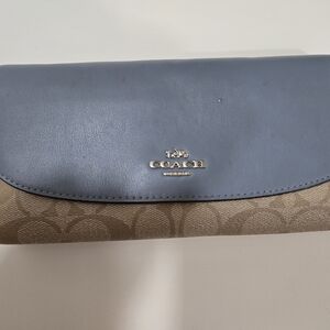 Coach Blue and Beige Women's Wallet